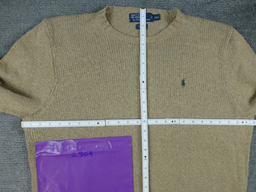 Polo Ralph Lauren Fishermans Sweater Mens XXL Cotton Linen Knit Brown Green Pony - Picture 9 of 9