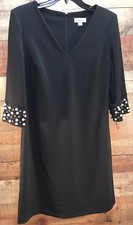 NEW Calvin Klein Women’s Black Dress w/Pearl Sleeves Size 10