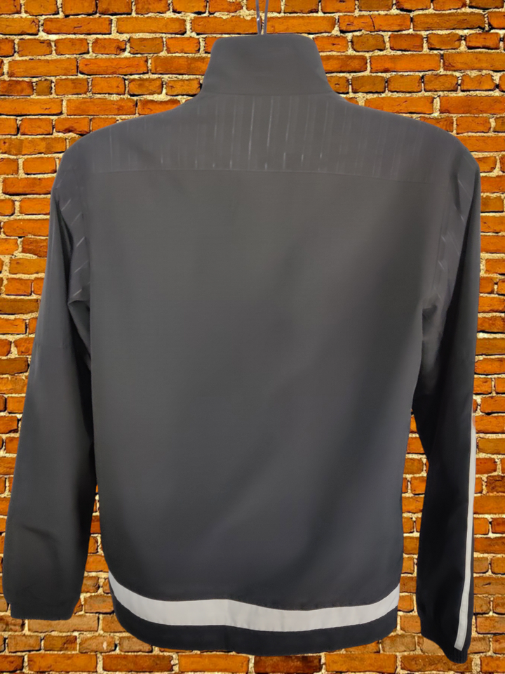 MENS ADIDAS COAT SIZE UK SMALL BLACK LOGO STRIPE ACTIVE JACKET FOOTBALL