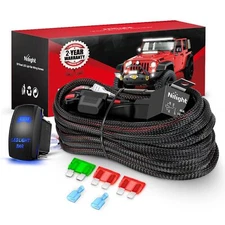 Nilight Wiring Harness 12 AWG 1 Lead 12V 5Pin Rocker Switch for LED Light Bar