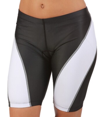 Nike Women s Triathlon Half Tight Shorts, Black/White, TESS0005-10 ( Small )