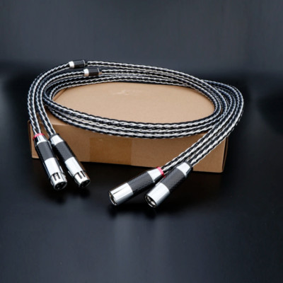Pair 16 Cores Braided  OCC Wire Carbon Fiber Plug HiFi Audio Balanced XLR Cable