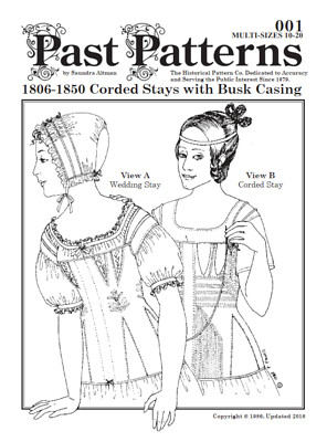 Past Patterns 0001 - 1800s Corded Stay Pattern | Regency & Early Victorian Set