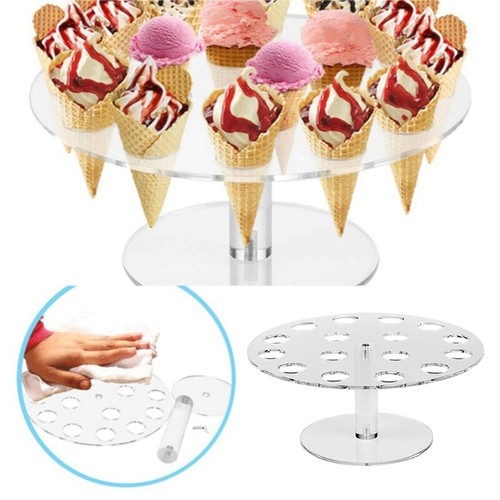 16 Holes Sushi Display Rack Acrylic Ice Cream Cones Holder Stand Parties Supply - Picture 2 of 7