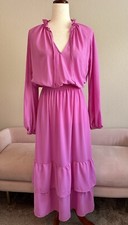 Show Me Your Mumu Revolve Cait Ruffle Midi Dress Womens Size XS Bubble Gum Pink