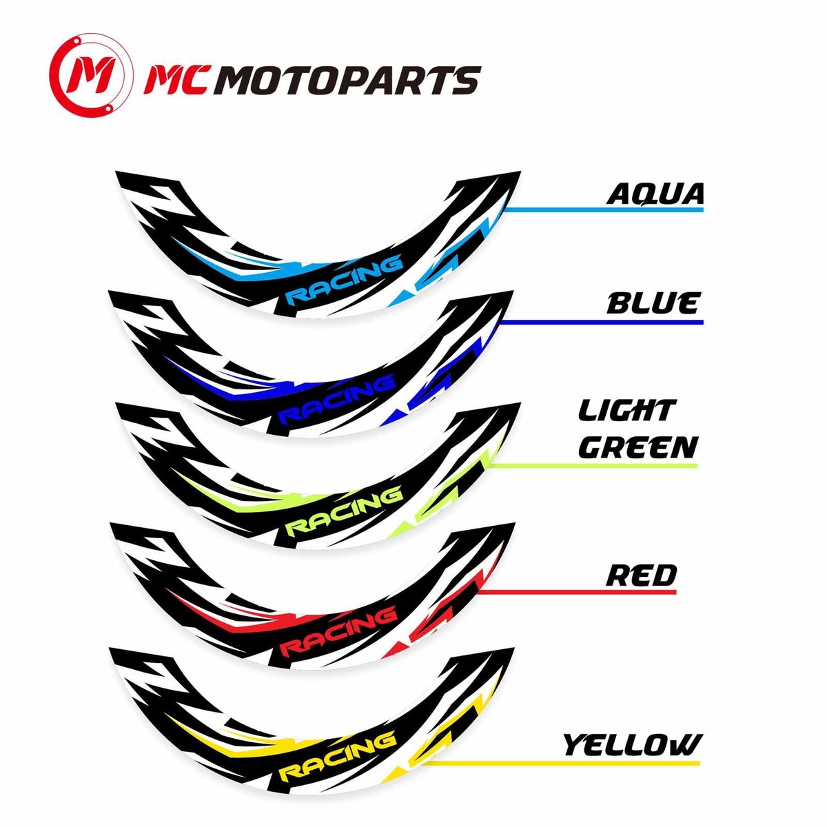 S04B Red 2-PIECE Wheel Stickers For ZX14R Ninja ZX1400 15 16