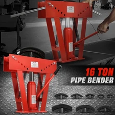 16 Ton Pipe Bender Manual Hydraulic Piping Bending Cooper Exhaust Tube w/ 8 Dies