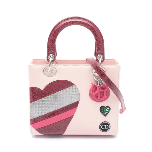 Christian Dior LADY DIOR Handbag Pink Leather #RCB2931