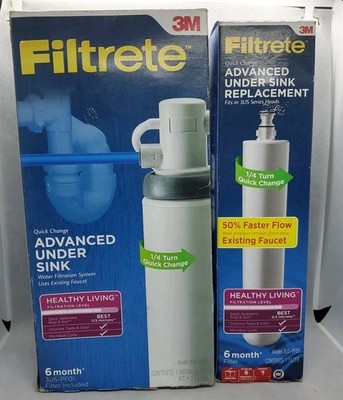 3M Filtrete Advanced Under Sink Quick Change Water Filter System ~ Extra Filter