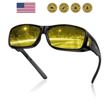 Night Driving Glasses Night Vision Glasses Fit Over Glasses for Men Women Pol...
