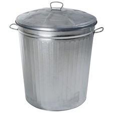 Bidone Zincato 18 Litri Verdelook Coperchio Ø 31 cm Contenitore Rifiuti Metallo