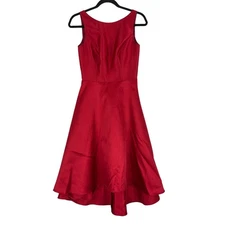 Alfred Sung Womens size 2 dress red D697 high low cocktail 