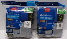 Lot of 2 Hanes Tagless Boxer Briefs Wicking Cool Assorted Colors 2 Pk Each XL