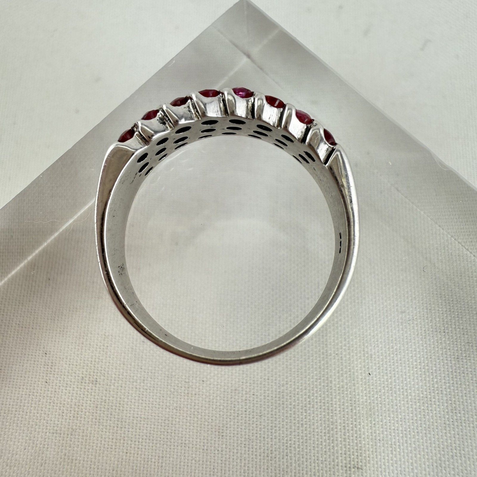 Sterling Silver Ruby Ring With Diagonal Channel S… - image 6