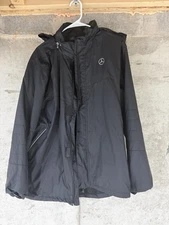 Mercedes Benz Man Jacket Rain jacket Windbreaker L Black Hooded Car