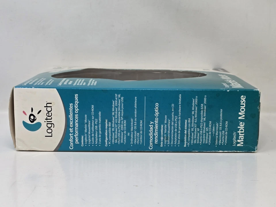 Logitech Optical Marble Mouse 904360-0403 Trackball Corded USB - New (Box Wear) - Image 4 of 4