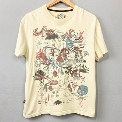 Marc Ecko Cut & Sew Graphic Print T-Shirt Size L Egyptian Skull Y2K Streetwear