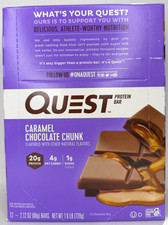 Quest Nutrition Protein Bars Caramel Chocolate Chunk 12 ct   Exp 06/2026