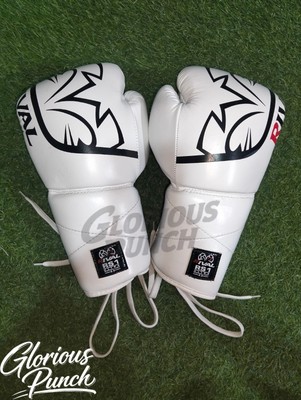 Rival Boxing RS1 Ultra Fight Lace Up Leather Boxing Gloves 8oz-16oz White 