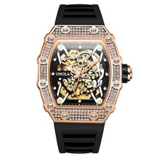 Reloj mecánico automático ONOLA para hombre esfera esqueleto luminoso impermeable