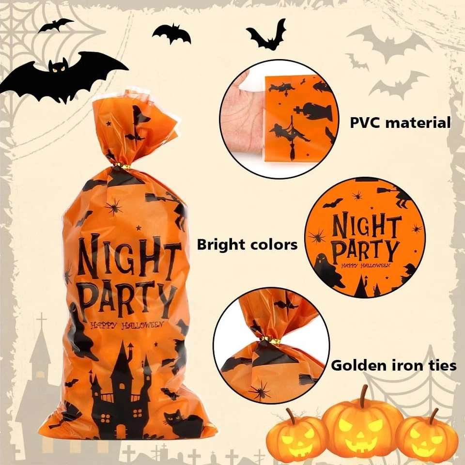 100 PIEZAS Bolsas de golosinas de Halloween (5x11 1 unidad (paquete de 100), 100 bolsas de halloween  Foto 3 de 4