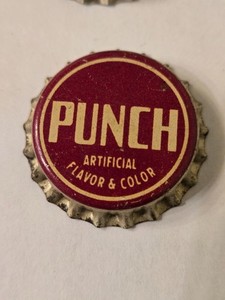100 PCS 1950-60s Punch Soda New Old Stock UNUSED Cork Backed Bottle Caps