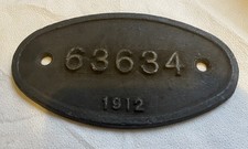 Genuine cast iron 9x5 BR 04 Robinson numbering / worksplate railway sign ex loco