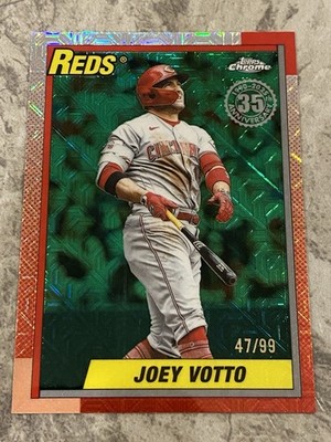 2025 Joey Votto Topps Update Chrome 1990 Silver Pack Green Foil /99 U90C-98