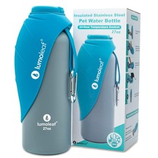 Insulated Dog Water Bottle 27 oz Stainless Steel - Keep Water Cool or Warm, P...