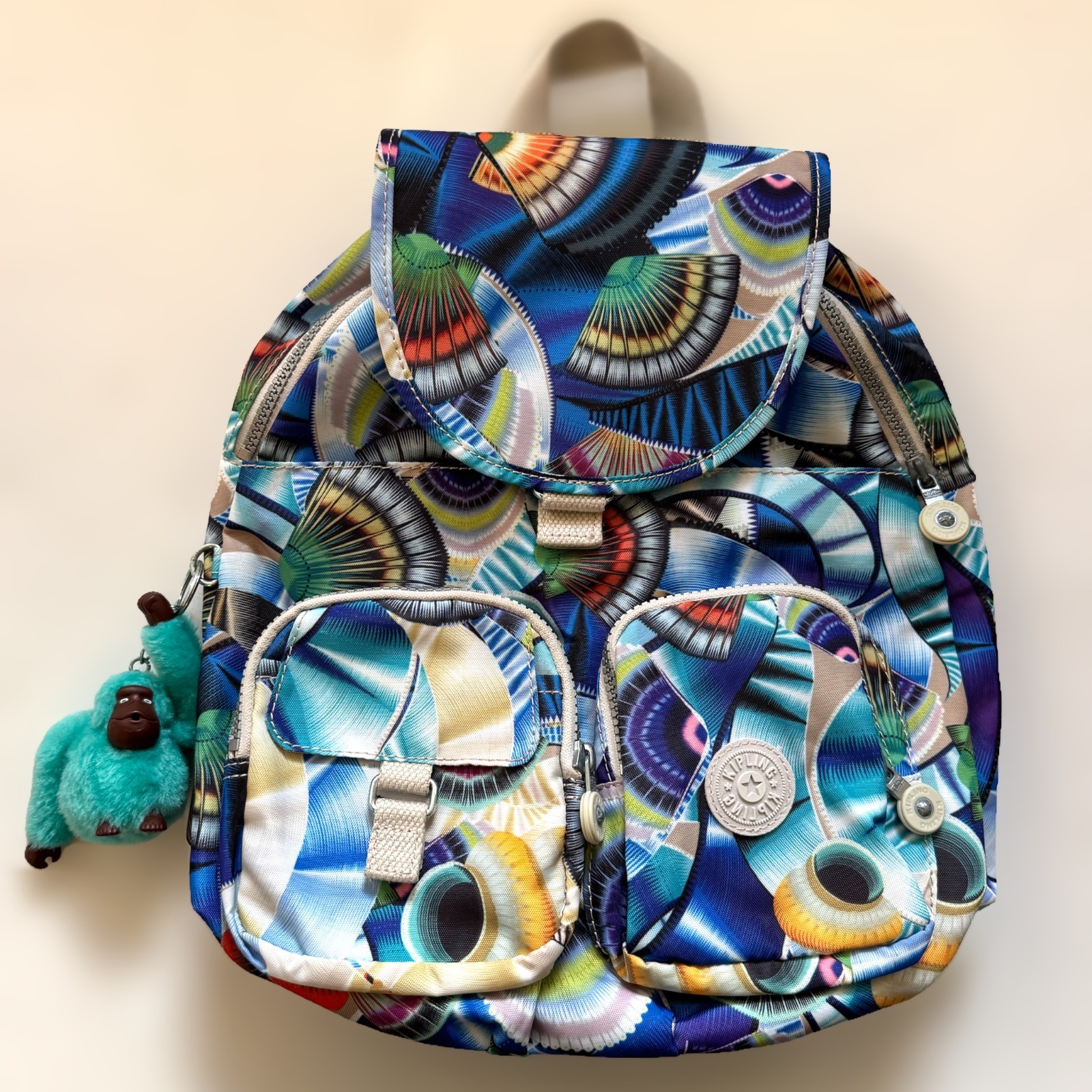 Kipling City Pack Backpack Seashell Ocean Daydrea… - image 1