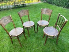 A set of 4 Bentwood bistro chairs by Thonet excellent unrestored