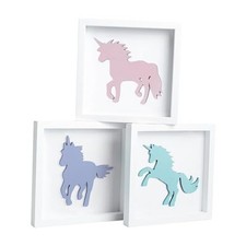 Unicorn Wall Decor Set of 3 3D Framed Unicorn Bedroom Decor for Unicorns