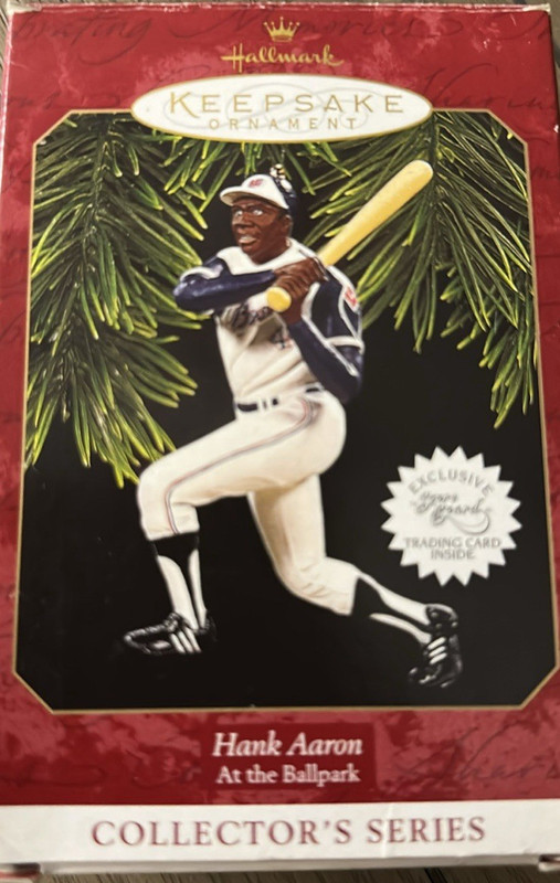 Hallmark Keepsake Ornament Hank Aaron At the Ballpark Collector's Series w/card