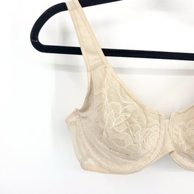 Wacoal Women Size 36D Bra 855225 Beige Brown Sheer Lace Underwire Stark Beauty