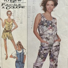 Vtg 80s Simplicity 8688 Lady’s Loose Fitting Romper Jumpsuit 3 Lengths S/M