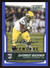 2016 SCORE DEFOREST BUCKNER 398 ROOKIE SIGNATURES SHOWCASE 20/75 OREGON DUCKS