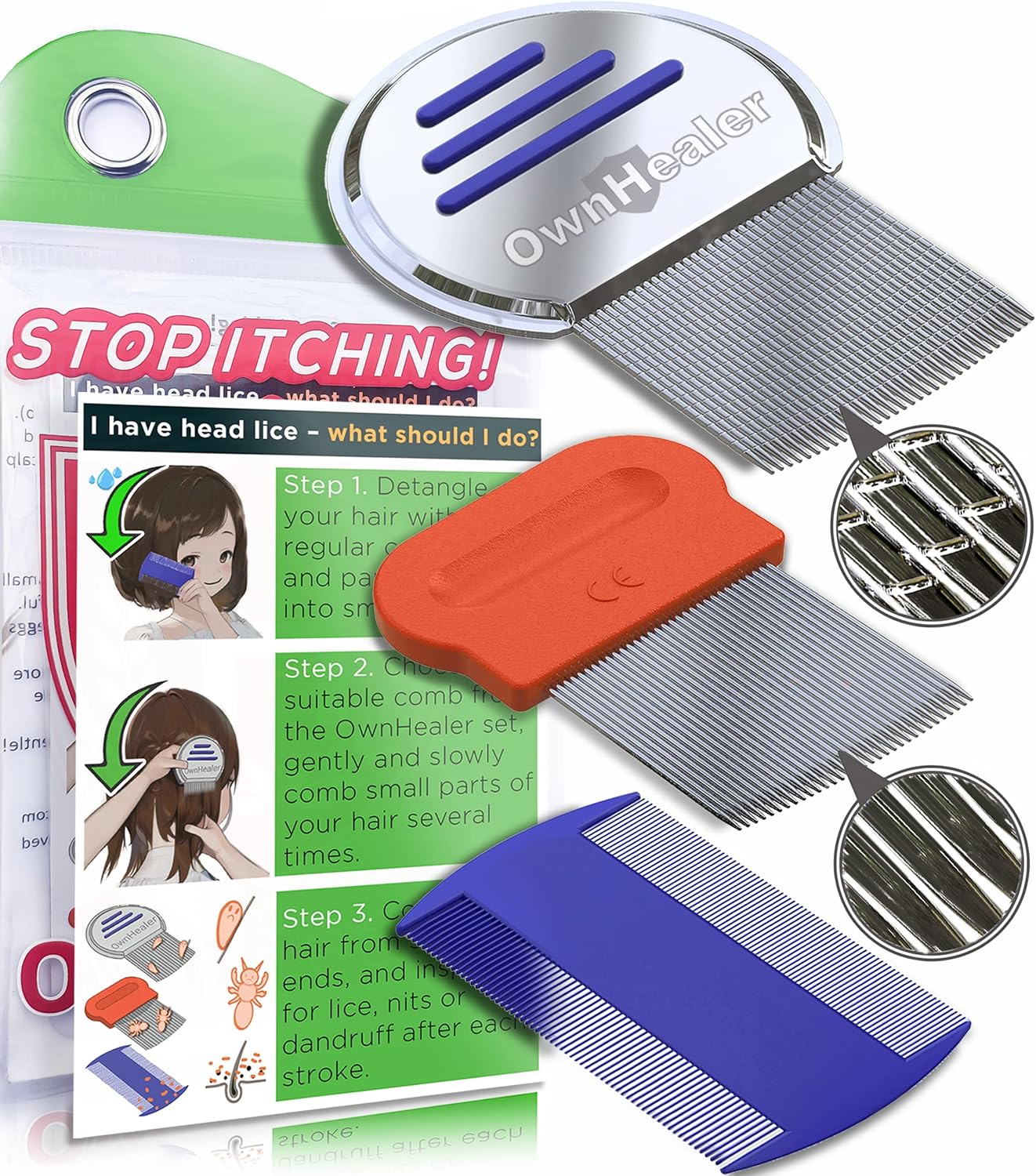 Nit Comb Kit – Fast & Effective Lice, Nits & Dandruff Removal for All Hair Types