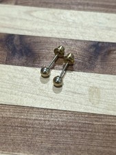 VINTAGE 14K YELLOW GOLD Ball STUD EARRINGS