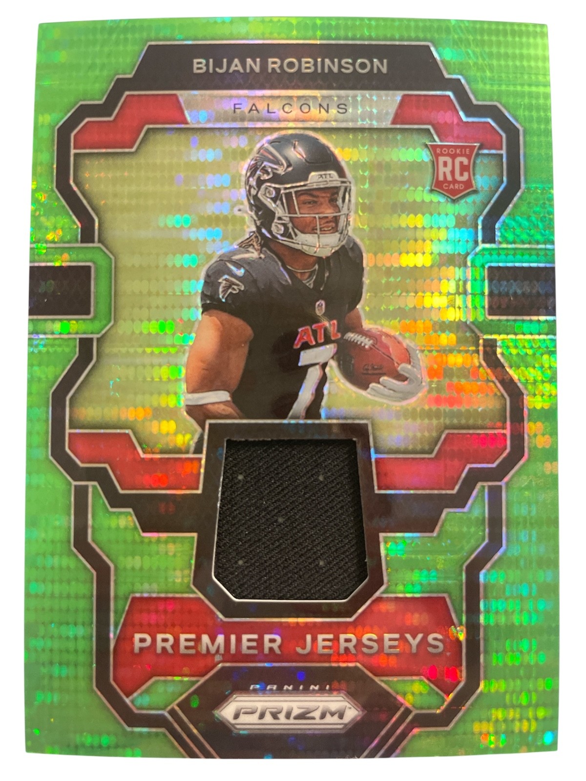 2023 Panini Prizm Premier Jerseys Neon Green Pulsar Bijan Robinson PJ-BR
