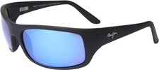 NEW Maui Jim PEAHI MJ202 Sunglasses Black Matte Rubber 100 AUTHENTIC