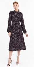 Farm Rio Liberty Ditsy Flowers Midi Dress In Blue Multicolour Size Small Cottage
