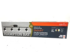 Hampton Bay Crosshaven 2.6 FT Black Smart LED Track Light Kit Fixed Heads New