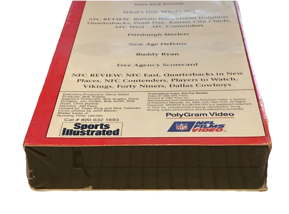 Sports Illustrated NFL Insider 94 VHS Emmitt Smith NEW Sealed Vintage Foto 4 de 4