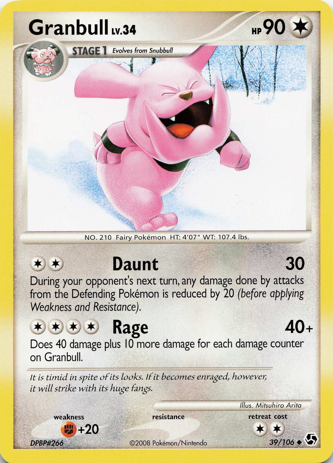 POKEMON Granbull #39/106 Normal Great Encounters NM