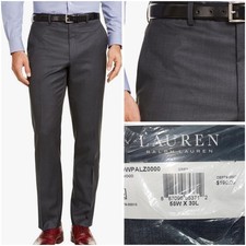 Lauren Ralph Lauren Men Gray Classic-Fit Wool Stretch Suit Pant 58/30 New NWT