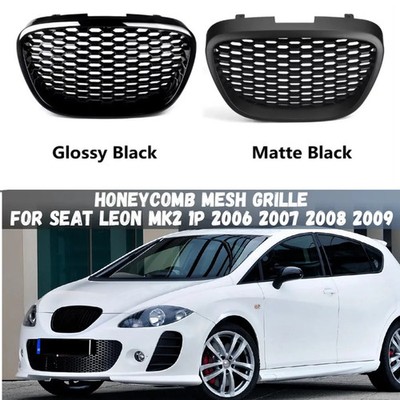 Front Bumper Center Grille Honeycomb Mesh Grill for Seat Leon MK2 1P 2006-2009