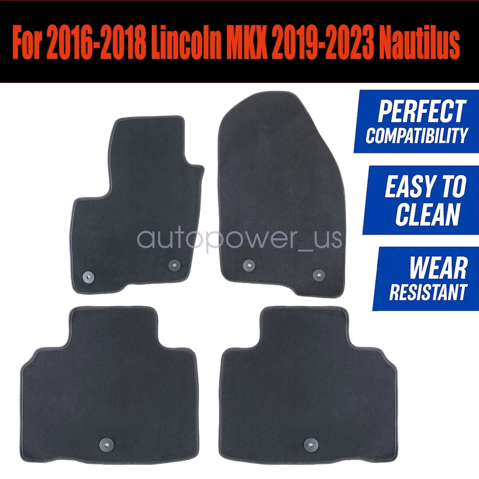 Alfombrillas de terciopelo negras para Lincoln 2019-2023 Nautilus 2016 2017 2018 MKX Foto 3 de 4