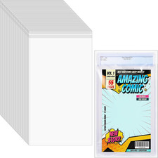 50 Pcs Resealable Graded Comic Book Bags Clear Plastic Comic Sleeves for CGC...
