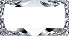 Silver White Diamond Blue License Plate Frame 6.3x12.2in Aluminum Car Truck
