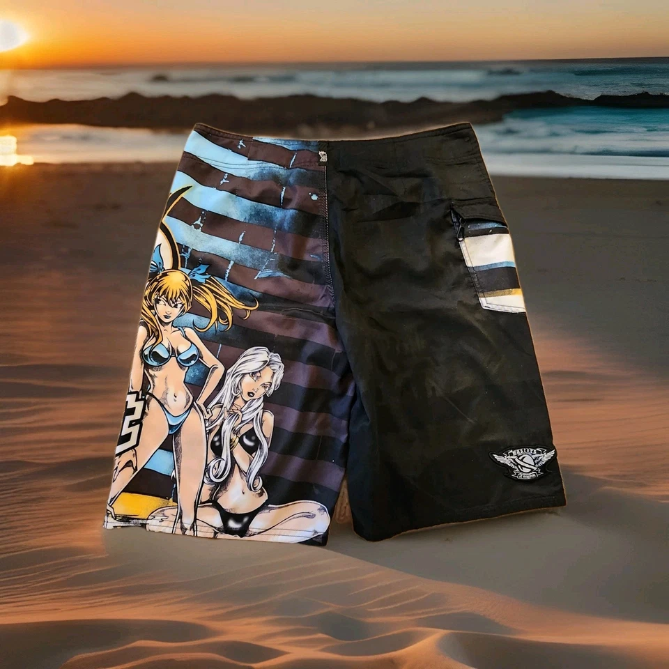 De colección Y2K Lost Mayhem Mujeres Niñas Board Shorts Bañador Hombres 34 Foto 2 de 4